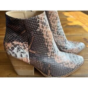 Arider Girl Womens Faux Snakeskin Pointed Toe Ankle Boots Western Style Size 8.5